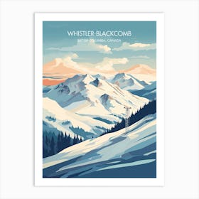 Poster Of Whistler Blackcomb   British Columbia, Canada, Ski Resort Illustration 5 Art Print