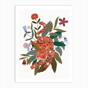 Tiger in the garden Art Print