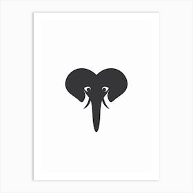 Simple Elephant Heart Art Print