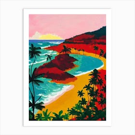 Bathsheba Beach, Barbados Hockney Style Art Print