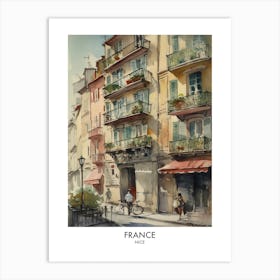 Nice, France 6 Watercolor Travel Poster Art Print