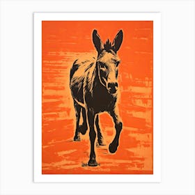 Donkey, Woodblock Animal Drawing 1 Art Print