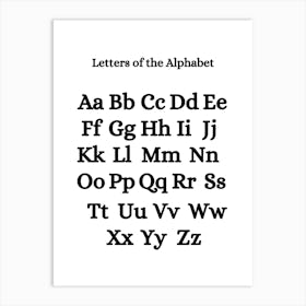 Letters Of The Alphabet 1 Art Print