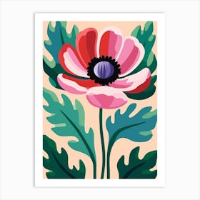 Cut Out Style Flower Art Anemone 1 Art Print