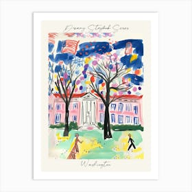 Poster Of Washington, Dreamy Storybook Illustration 3 Art Print