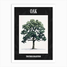 Oak Tree Pixel Illustration 4 Poster Art Print