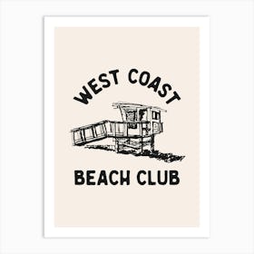 Neutral West Coast Beach Club Art Print