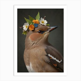 Bird With A Flower Crown 1 Art Print