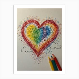 Rainbow Heart 14 Art Print