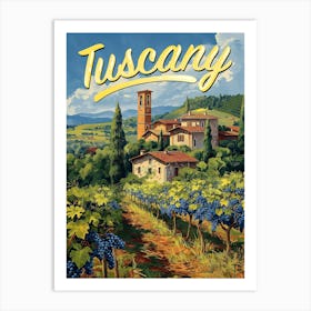 Travel Poster Of Tuscany Italy Art Print