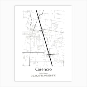 Carencro,United States Minimalist Map 1 Art Print