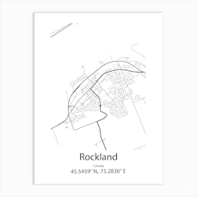 Rockland,Canada Minimalist Map Art Print