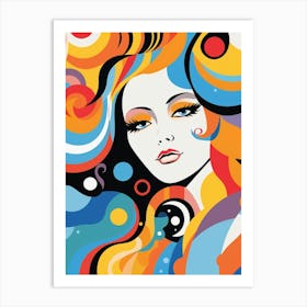 Swirl Face Geometric Illustration 1 Art Print