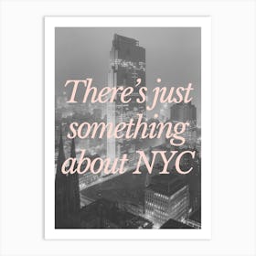 New York Black & White Pink Retro Photography Art Print