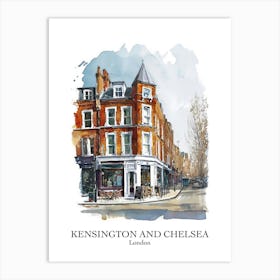 Kensington And Chelsea London Borough   Street Watercolour 1 Poster Art Print