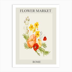 Flower Market Rome Art Print