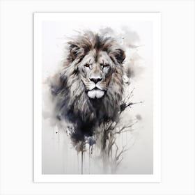 Lion Art Painting Wash Paint Style 2 Art Print