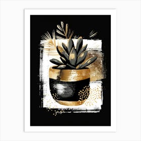 Gold Succulent Art Print