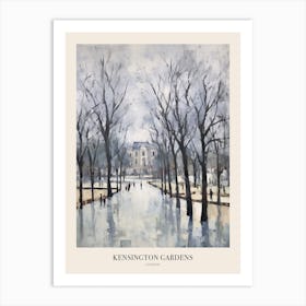 Winter City Park Poster Kensington Gardens London 2 Art Print
