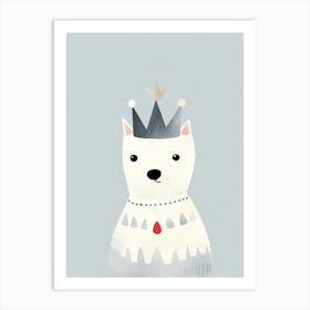 Little Arctic Fox 3 Wearing A Crown Art Print