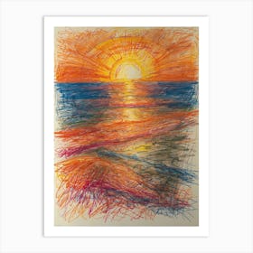 Sunset On The Beach 4 Art Print