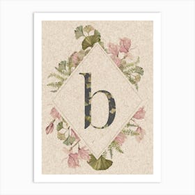 Floral Monogram B Art Print