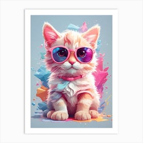 Cat In Sunglasses Art Print