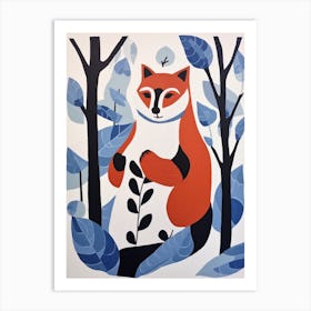 Colourful Kids Animal Art Red Panda 1 Art Print