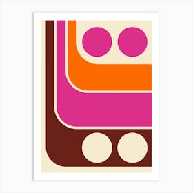 Retro 1970s Style Geometric Abstract 1 Art Print