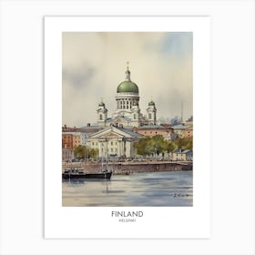 Helsinki, Finland 2 Watercolor Travel Poster Art Print