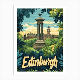 Aihrgdesign A Mid Century Modern Travel Poster For Edinburgh 4 Art Print