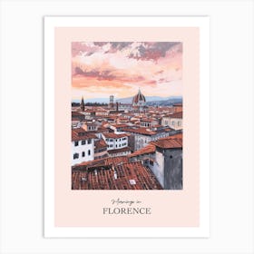 Mornings In Florence Rooftops Morning Skyline 3 Art Print