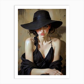 Woman In A Hat Art Print