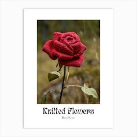 Knitted Flowers Red Rose 3 Art Print