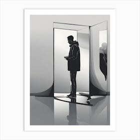 Man In A Mirror VECTOR ART Art Print