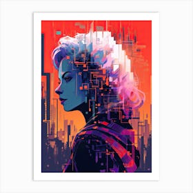 Futuristic Woman art Art Print