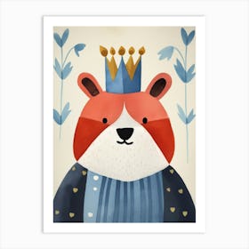 Little Red Panda 5 Wearing A Crown Art Print