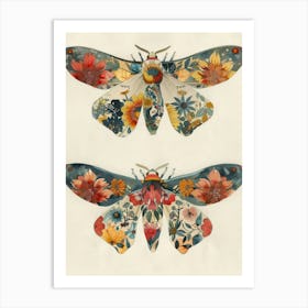 Textile Butterflies William Morris Style 10 Art Print