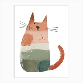 Cymric Cat Clipart Illustration 8 Art Print