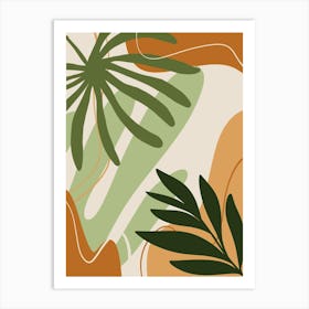 Abstract Tropical Leaves Art Print