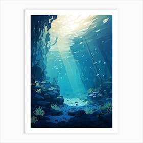 Underwater Abstract Minimalist 9 Art Print
