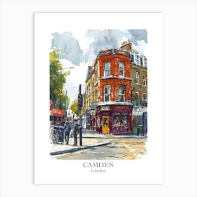 Camden London Borough   Street Watercolour 2 Poster Art Print