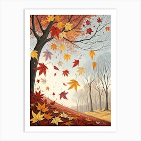 Autumn Leaves Falling Poster