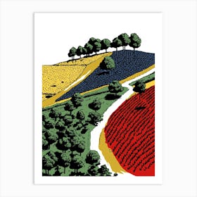 Landscape Of The Vineyards Art Print