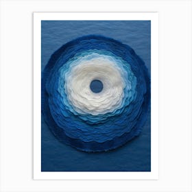 Blue And White Circle Art Print