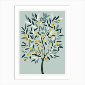 Olive Tree Flat Illustration 3 Art Print