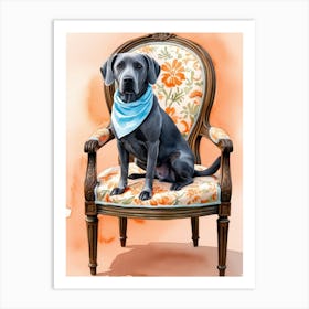 Dog Sitting In A Chair 1 Art Print