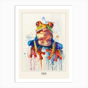 Frog Colourful Watercolour 4 Poster Art Print