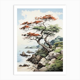 Ishigaki Island In Okinawa, Japanese Brush Painting, Ukiyo E, Minimal 3 Art Print