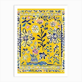 Yellow Floral Pattern Art Print